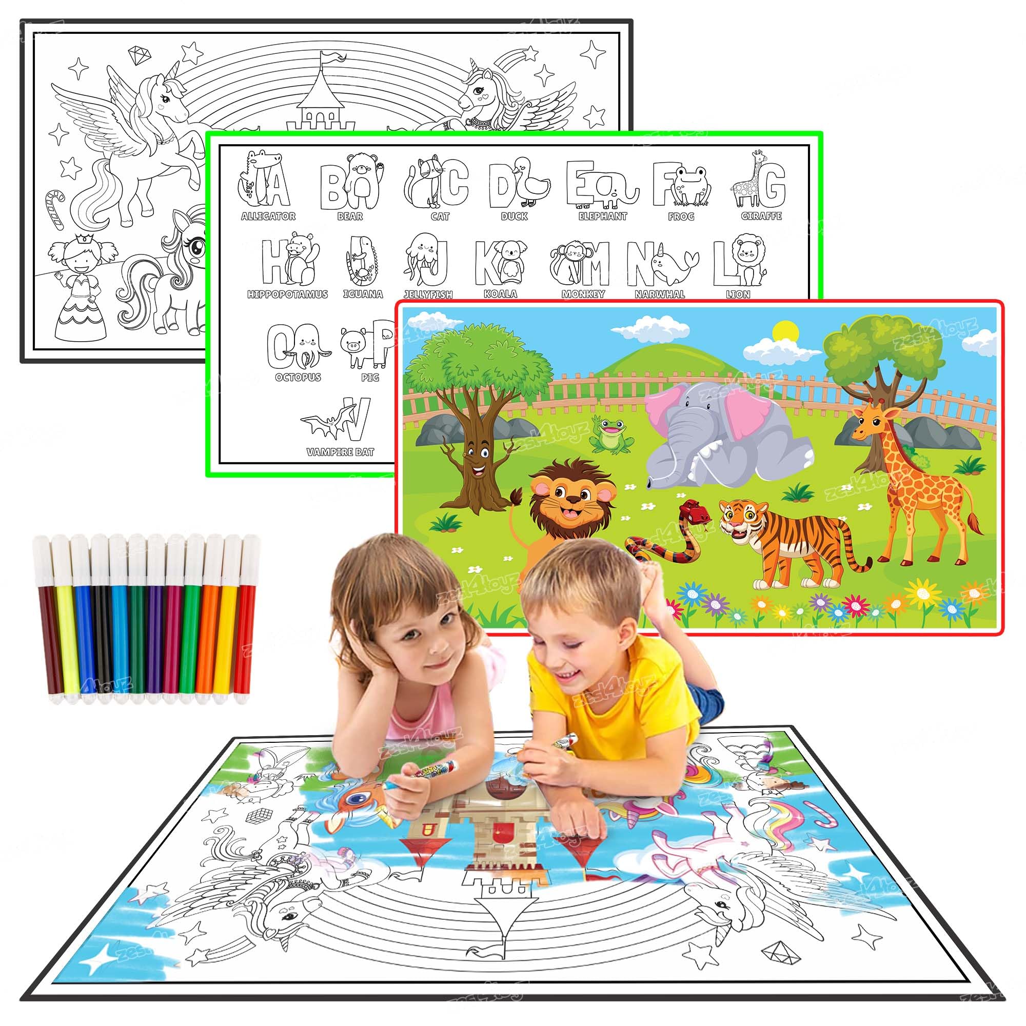 See full amazon price history chart for Zest 4 Toyz DIY Coloring Mat for Kids Art and Craft Reusable & Washable Sketch Drawing Mats Educational Alphabets and Animal with12 Color Sketch Pens for Boys & Girls (Pack of 3) Zest 4 Toyz DIY Coloring Mat for Kids Art and Craft Reusable & Washable Sketch Drawing Mats Educational Alphabets and Animal with12 Color Sketch Pens for Boys & Girls (Pack of 3) (B0DH2KJJVP) Amazon Price History, Amazon Price Tracker