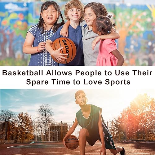 Miniatura 4 de Wettarn Rubber Training Basketball with Pump Street Ball Made for Teens Adults Indoor and Outdoor Game Gym Training Competition Basketball Games