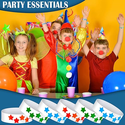 Miniatura 4 de Paquete de 600 pulseras de papel con estrellas de neón para eventos, pulseras adhesivas para eventos, fiestas, pulseras para niños, cumpleaños,