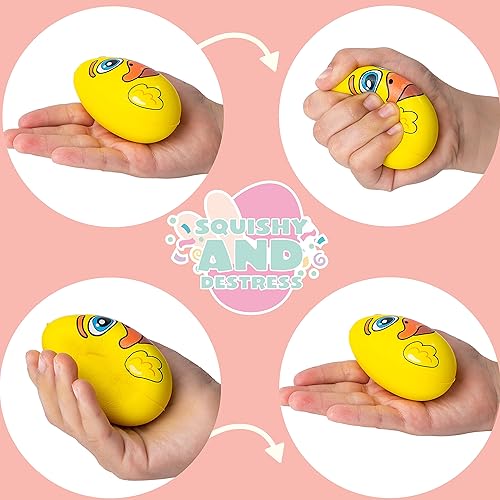 Miniatura 5 de JOYIN 12 piezas de huevos de Pascua Squishy juguete para la caza de huevos de Pascua con temática de animales con personajes, alivio del estrés de