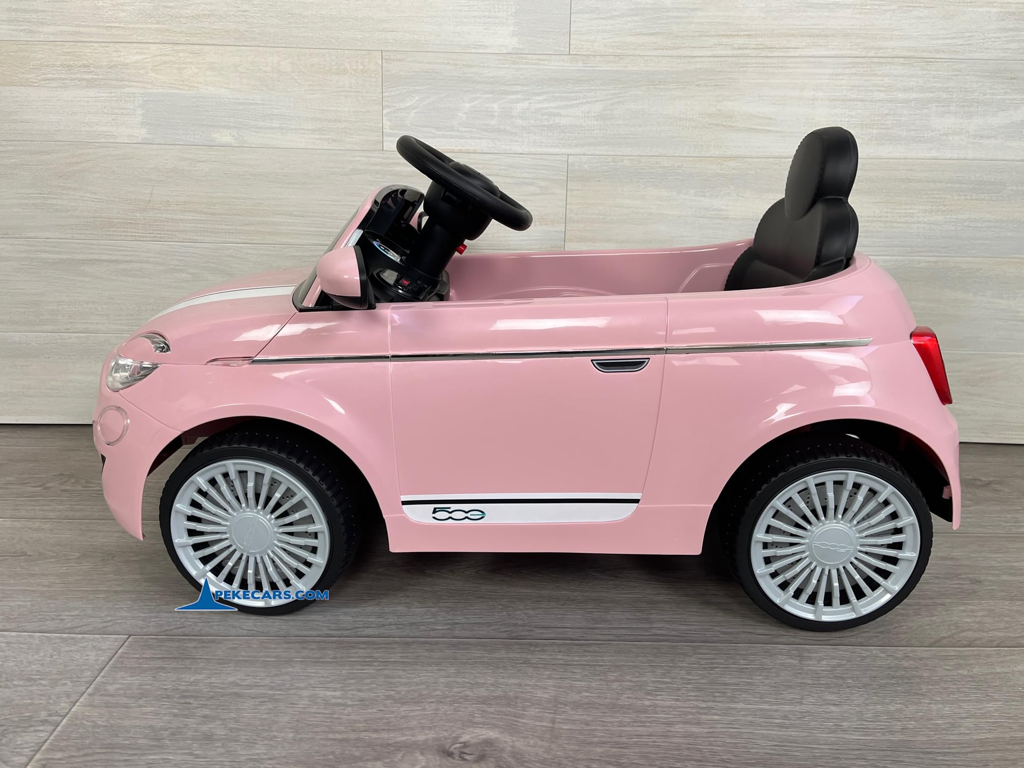 Fiat 500 12V Rosa Coche Eléctrico Infantil para niños y niñas de 1 a 5 años con Mando radiocontrol, USB, MP3, Varias velocidades y Freno automático