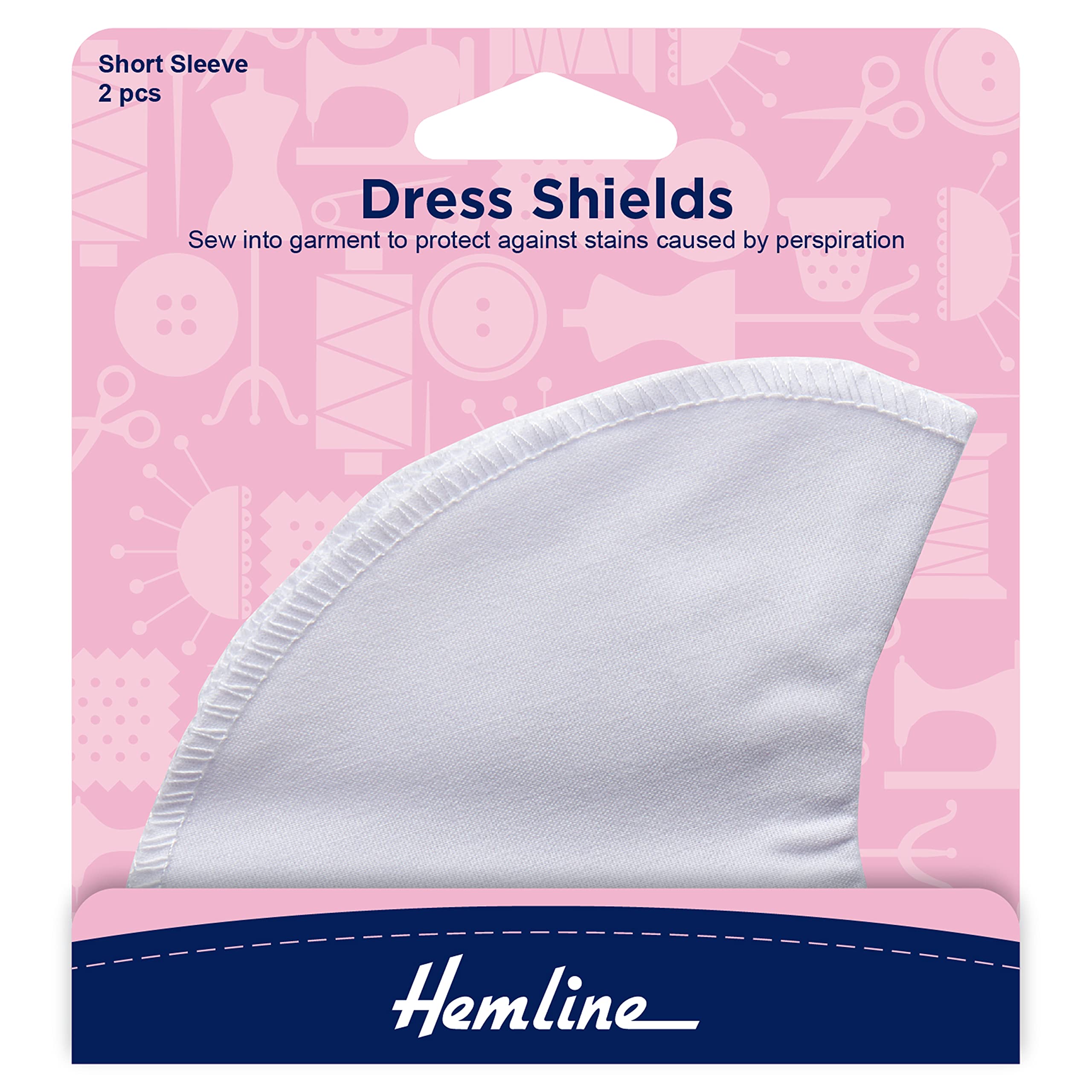 Minerva Short Sleeve Dress Shields White Cotton Hemline H874.4 - Image 2