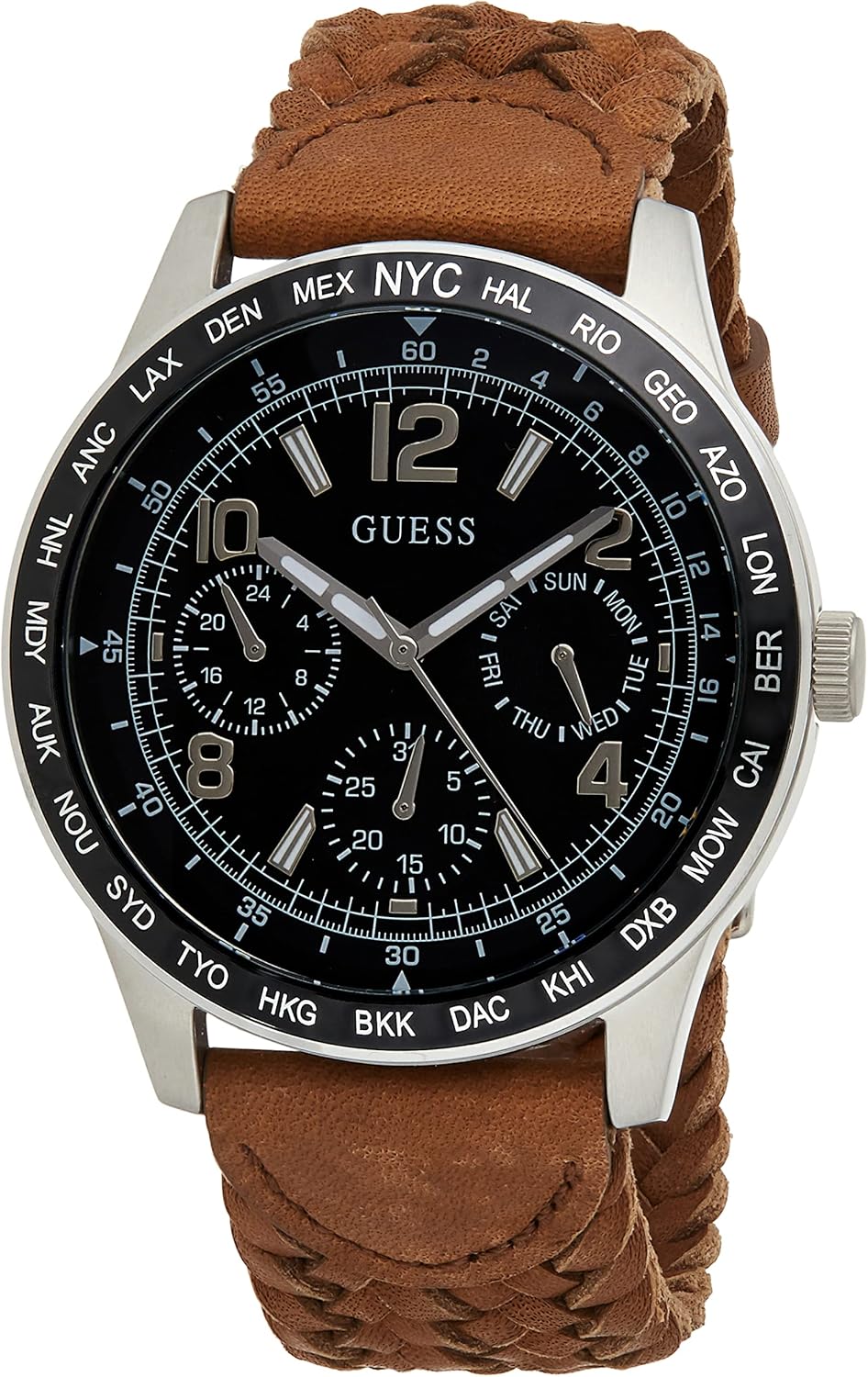 GUESS メンズ クォーツウォッチ アナログ表示とレザーストラップ W1244G2, ブラウン, ストラップ Amazonで販売中 GUESS メンズ クォーツウォッチ アナログ表示とレザーストラップ W1244G2, ブラウン, ストラップ Amazonで販売中