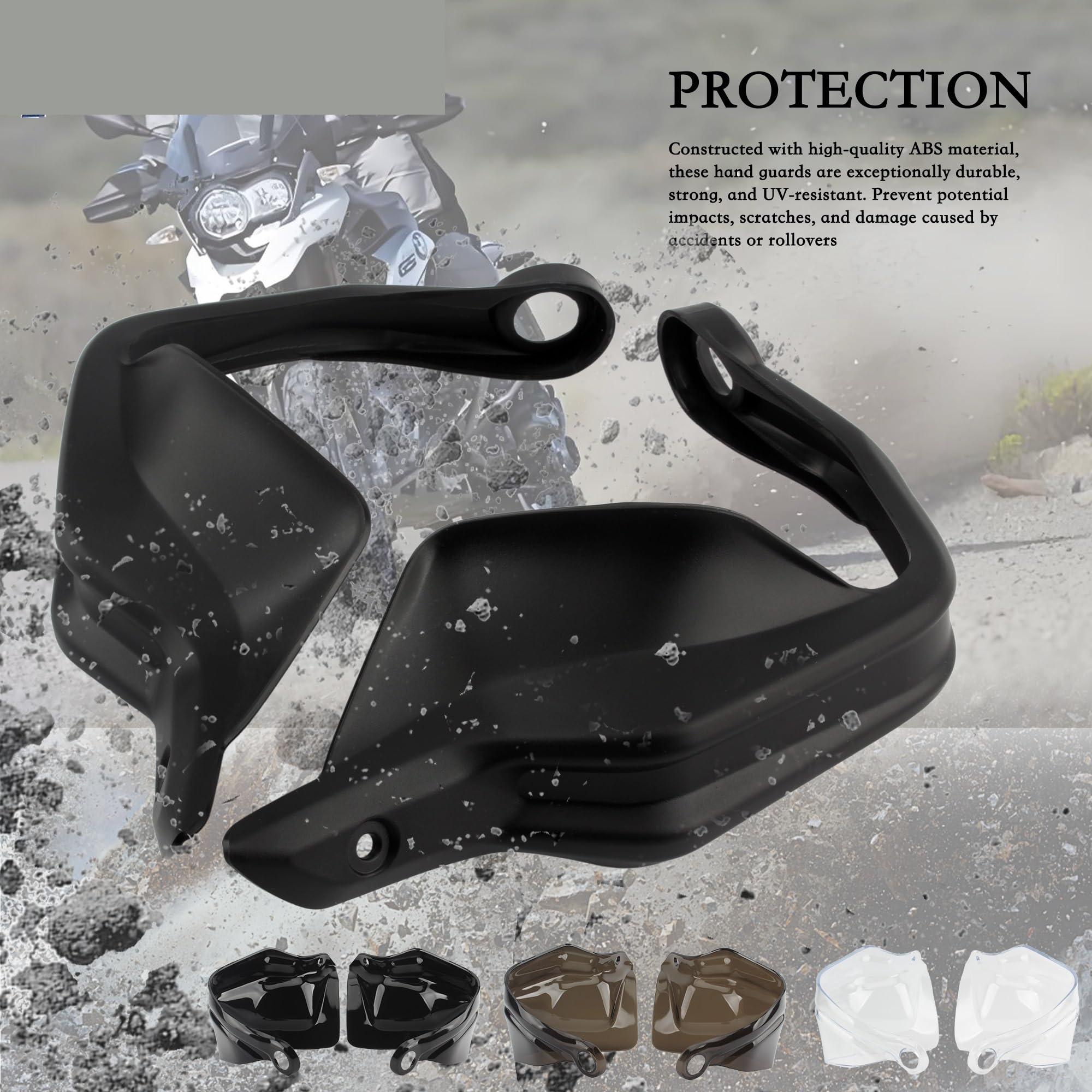 osłona dłoni motocykla Pasuje do BMW R1200GS LC F800GS F750GS F850GS F900R/XR S1000XR R1250GS DirtBike Supermoto części jelca tarcza(Black Clear Set)