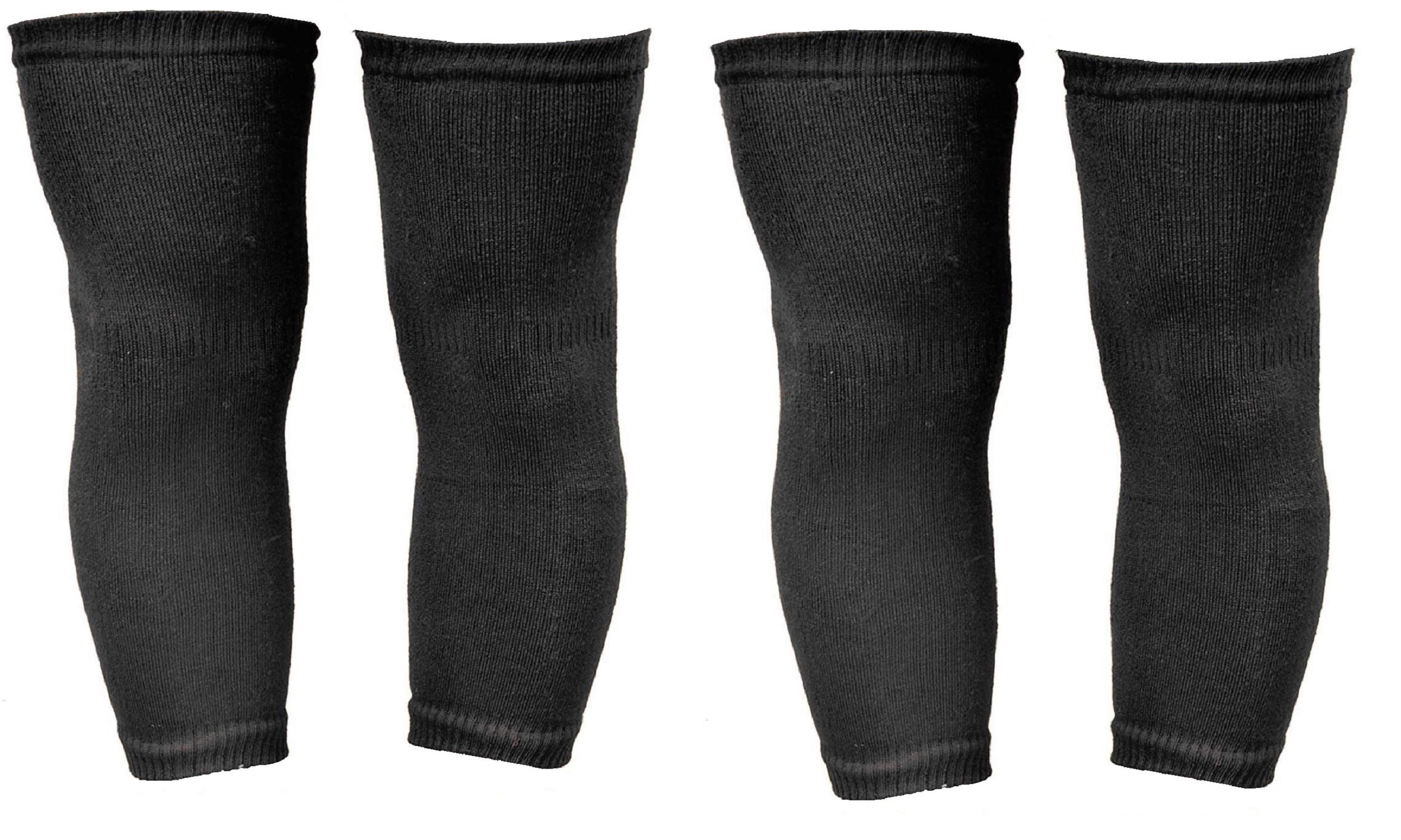 Magic Attitude Unisex Wool Warm Winter Protective Knee Cap Socks Pack of 2 Pair (Black;Free Size)