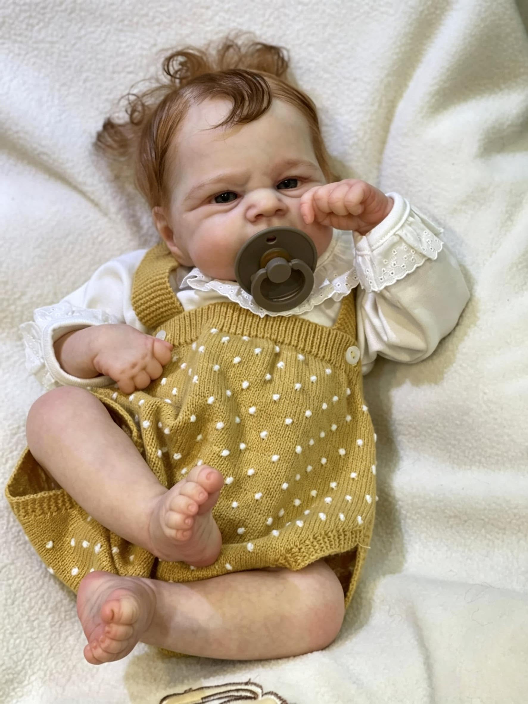 RXDOLL Urocze lalki Reborn Baby Dolls silikonowe na całe ciało, winylowe, wodoodporne, realistyczne lalki dla niemowląt, które wyglądają jak prawdziwe życie, z zabawką do karmienia dla dzieci w wieku