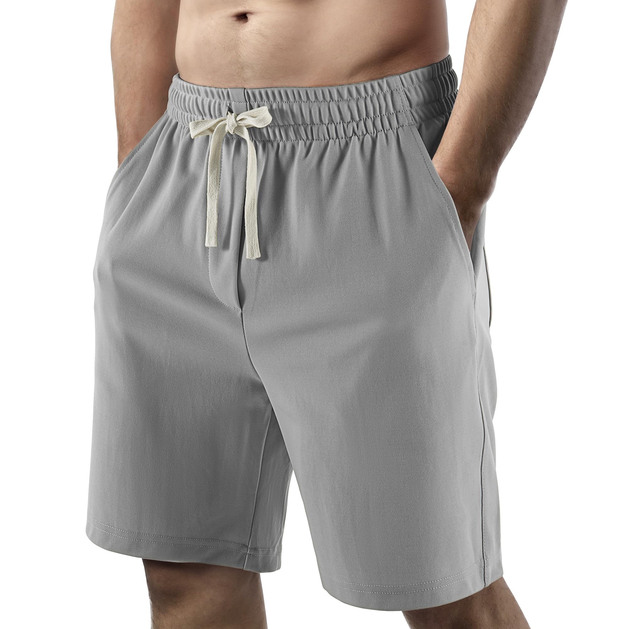 Men's Casual Shorts Elastic Waist Drawstring Lightweight Outdoor Summer Beach Shorts with Pockets Hiking Shorts