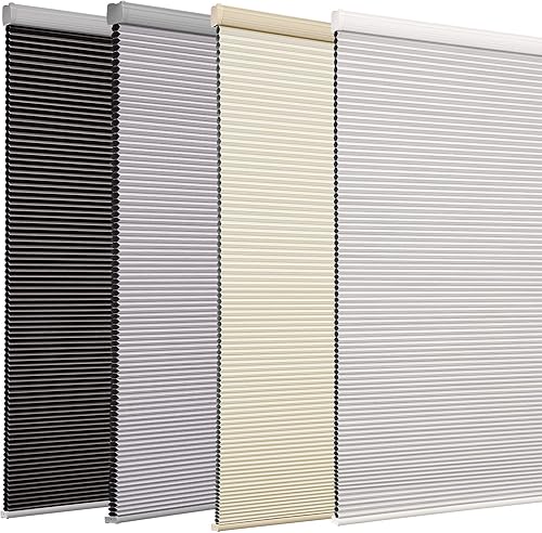 Miniatura 6 de Changshade Persianas celulares opacas con el diámetro de panales de 1 pulgada para oficina, sala de estar, dormitorio, aislamiento térmico, negro