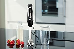 Braun MultiQuick 5 Immersion Hand Blender with Dual Speed + Turbo and Patented Technology, 350W - Includes Beaker and Whisk, Black, MQ505