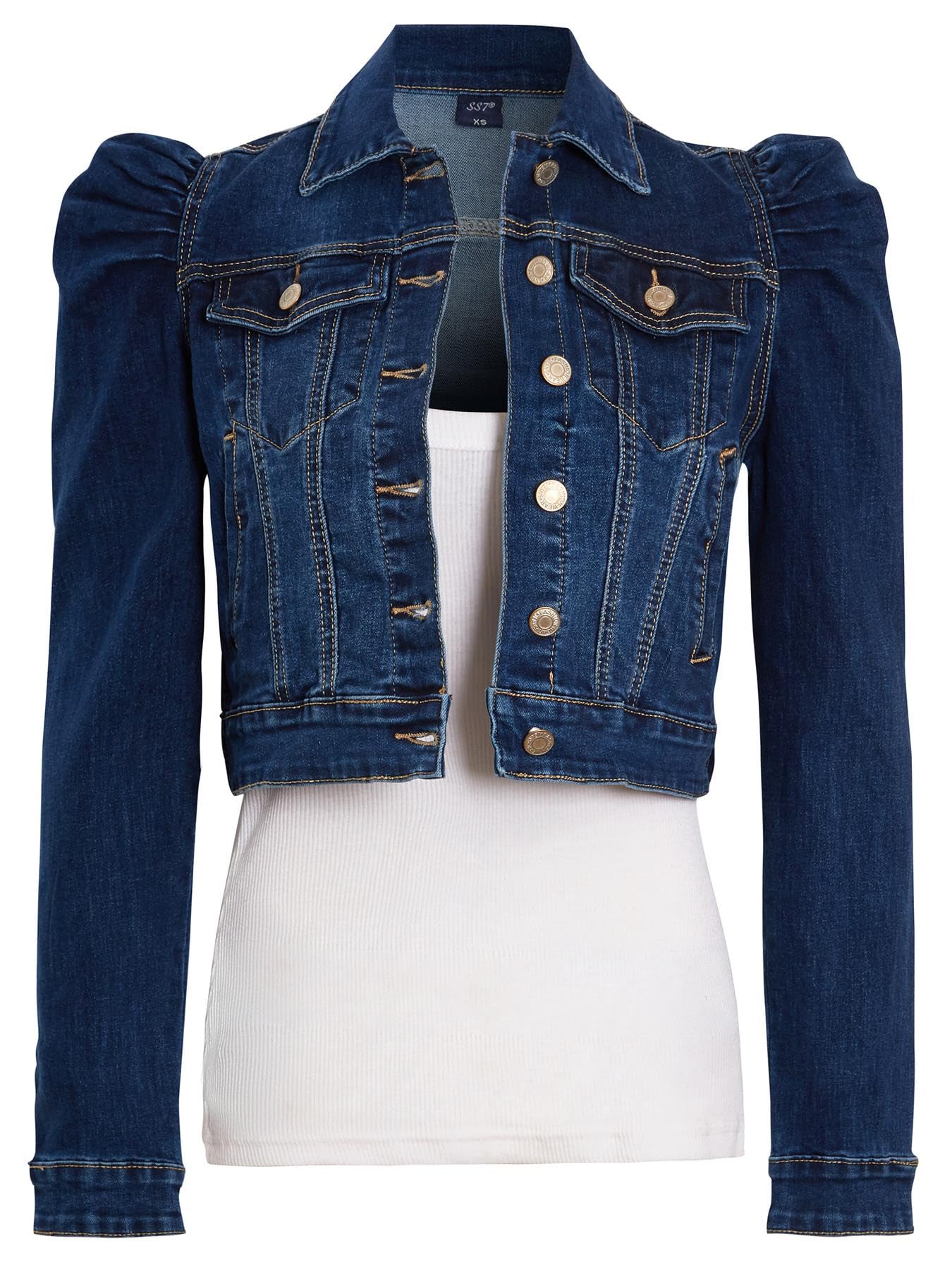Ss7 Women's Indigo Puff Sleeve Denim Jacket