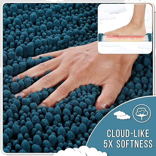 Miniatura 453 de Yimobra - Tapete de baño largo de felpilla, grande de 55.1 x 24 pulgadas, microfibra gruesa, absorbente, extrasuave, antideslizante, peludo, lavable