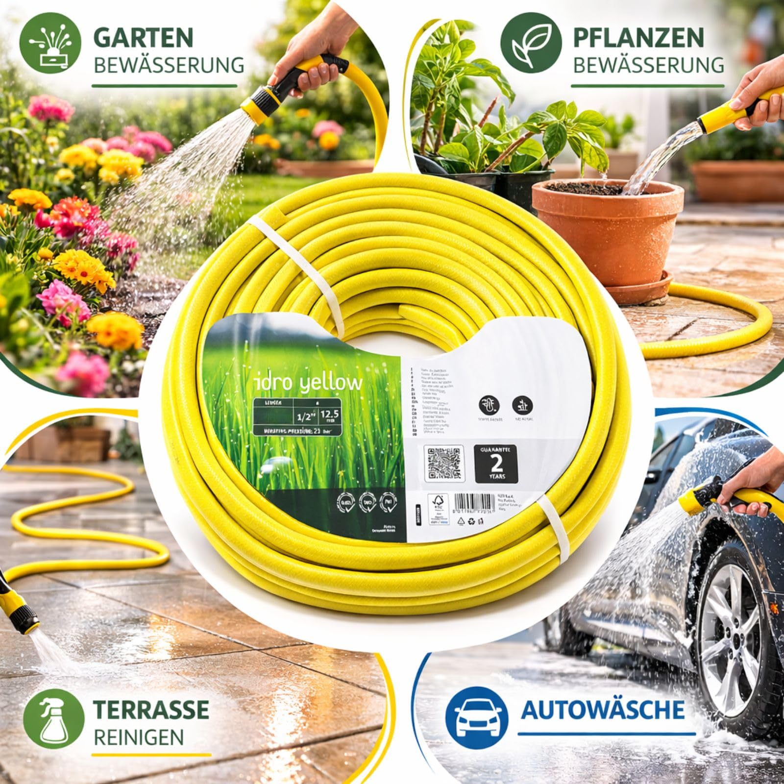 Weedness Tubo dell'acqua in polietilene, tubo di alimentazione – Micro Drip per irrigazione automatica per piante da giardino, fiori, prato, irrigazione a goccia (50 metri)