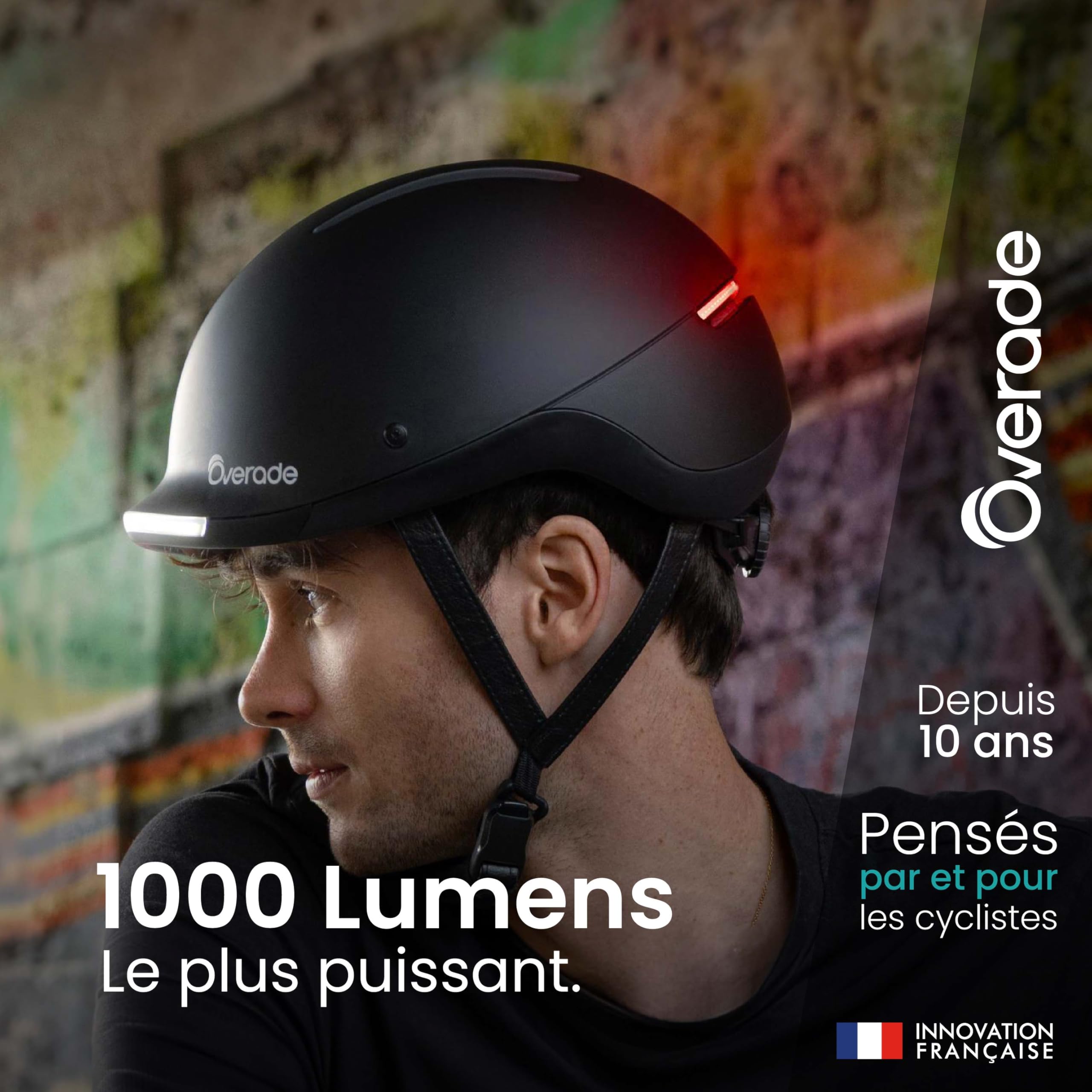 Casque Life pour vélo, Trottinette, avec éclairage Puissant Avant/arrière - Fonction Clignotants - Taille Unique