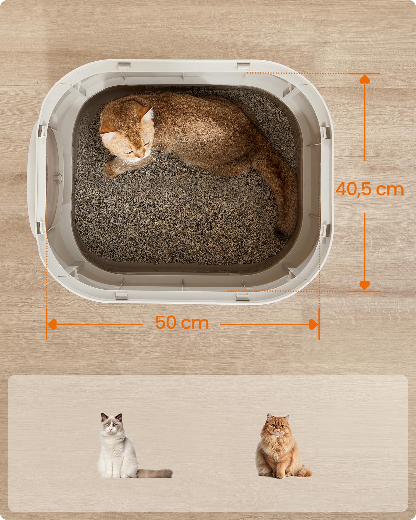 Feandrea Grote XXL Kattenbak, Kattentoilet met Deksel, Schepje en