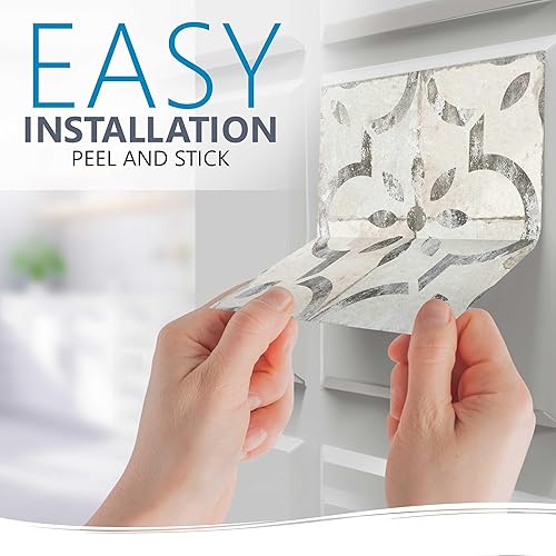 Miniatura 8 de MI ALMA Moldes de azulejos para decoración del hogar, fácil de instalar, azulejos para cocina y baño, estilo retro rústico oldfashon (7 x 7 pulgadas)