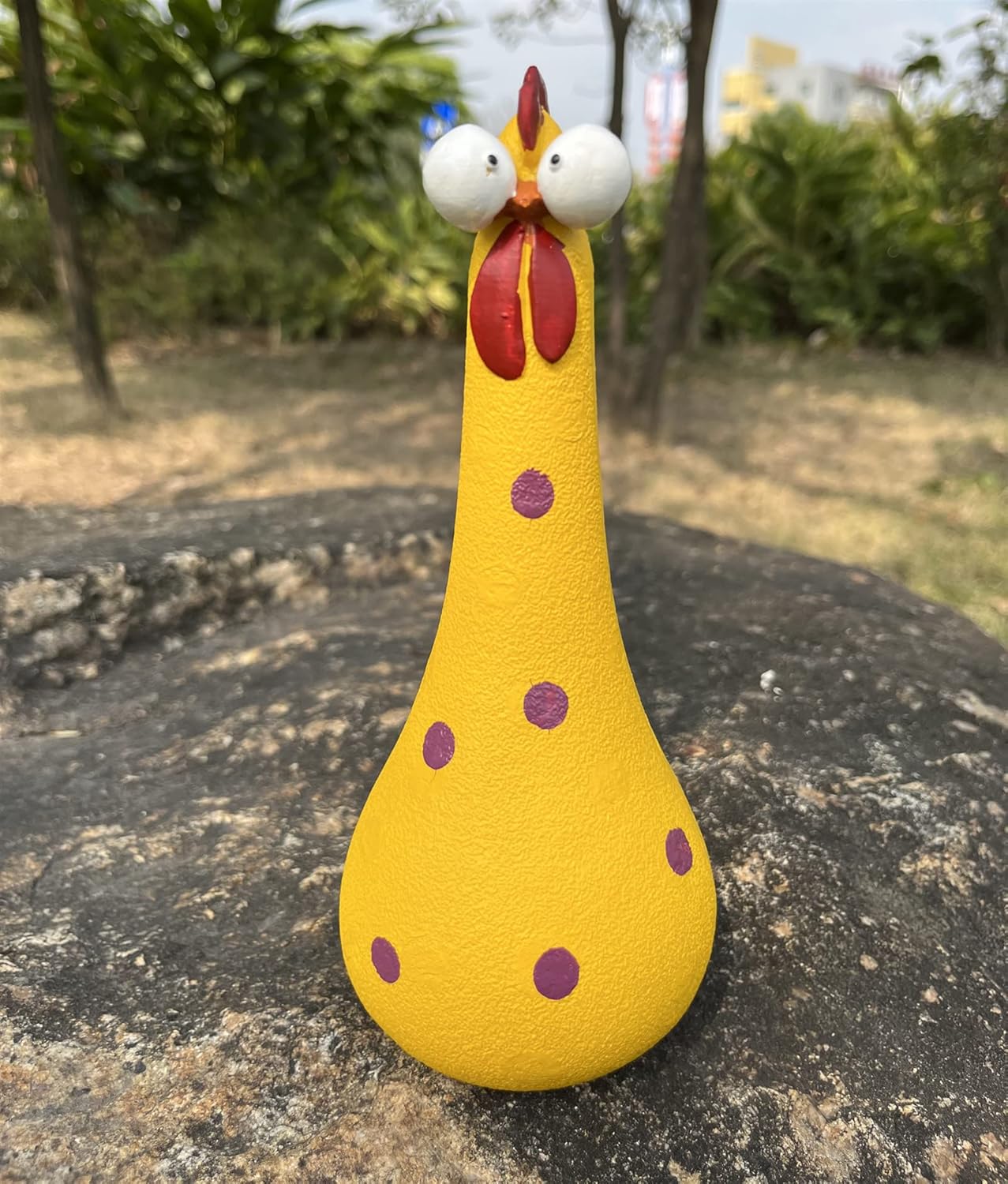 Tellme Long Neck Chicken Statue, Resin Rooster Sculpture
