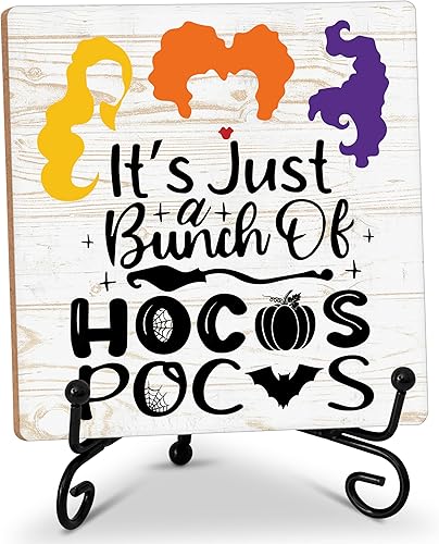 Letrero de Halloween para decoración de escritorio para amigos, compañeros de trabajo, placa de madera de las hermanas Sanderson con soporte,