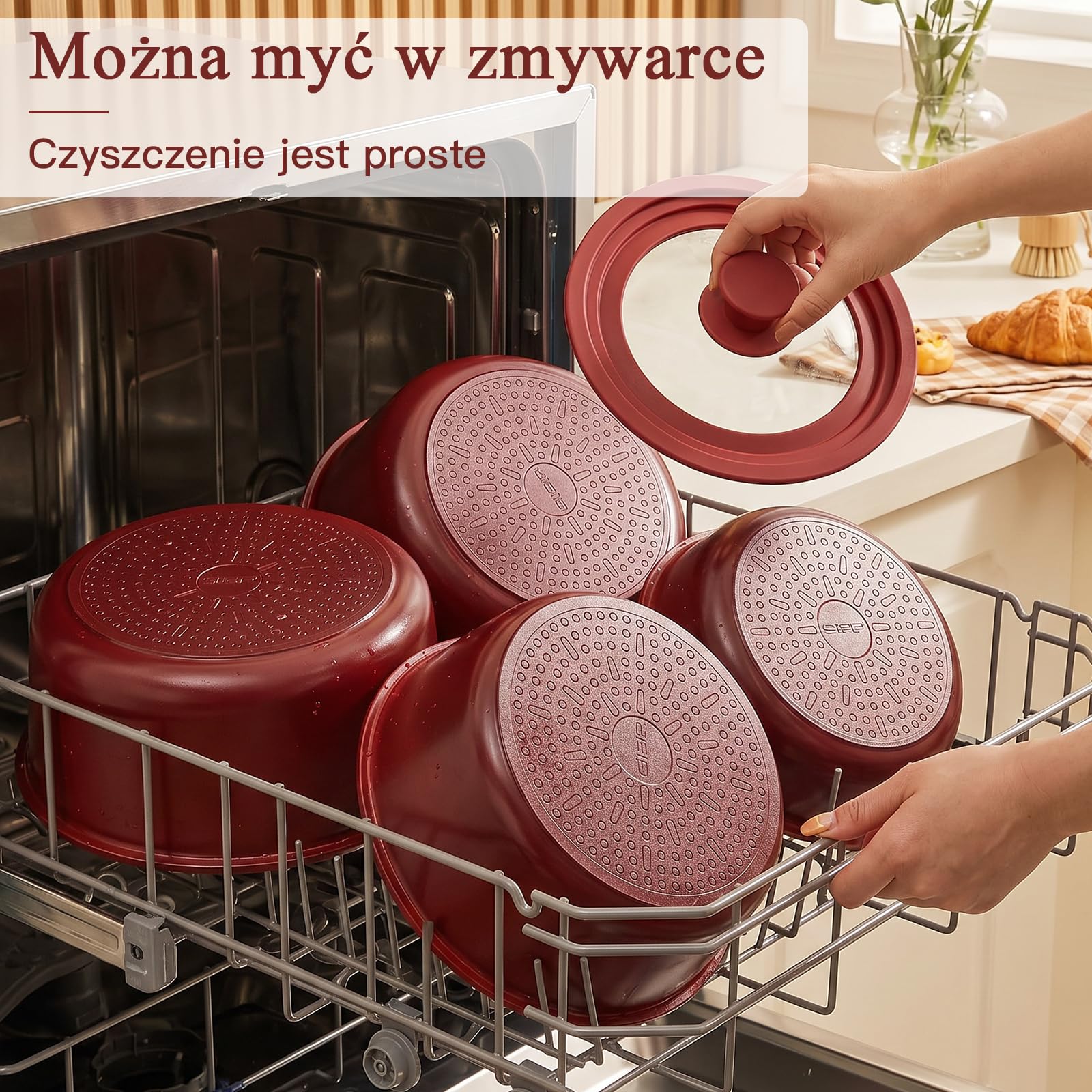 GiPP Zestaw 21 Patelni z Powłoką Nieprzywierającą, z Odłączanymi Uchwytami | Nadaje się do kuchenek indukcyjnych, z aluminium, do zdrowego gotowania w kamperze, wolne od toksyn, można myć w zmywarce