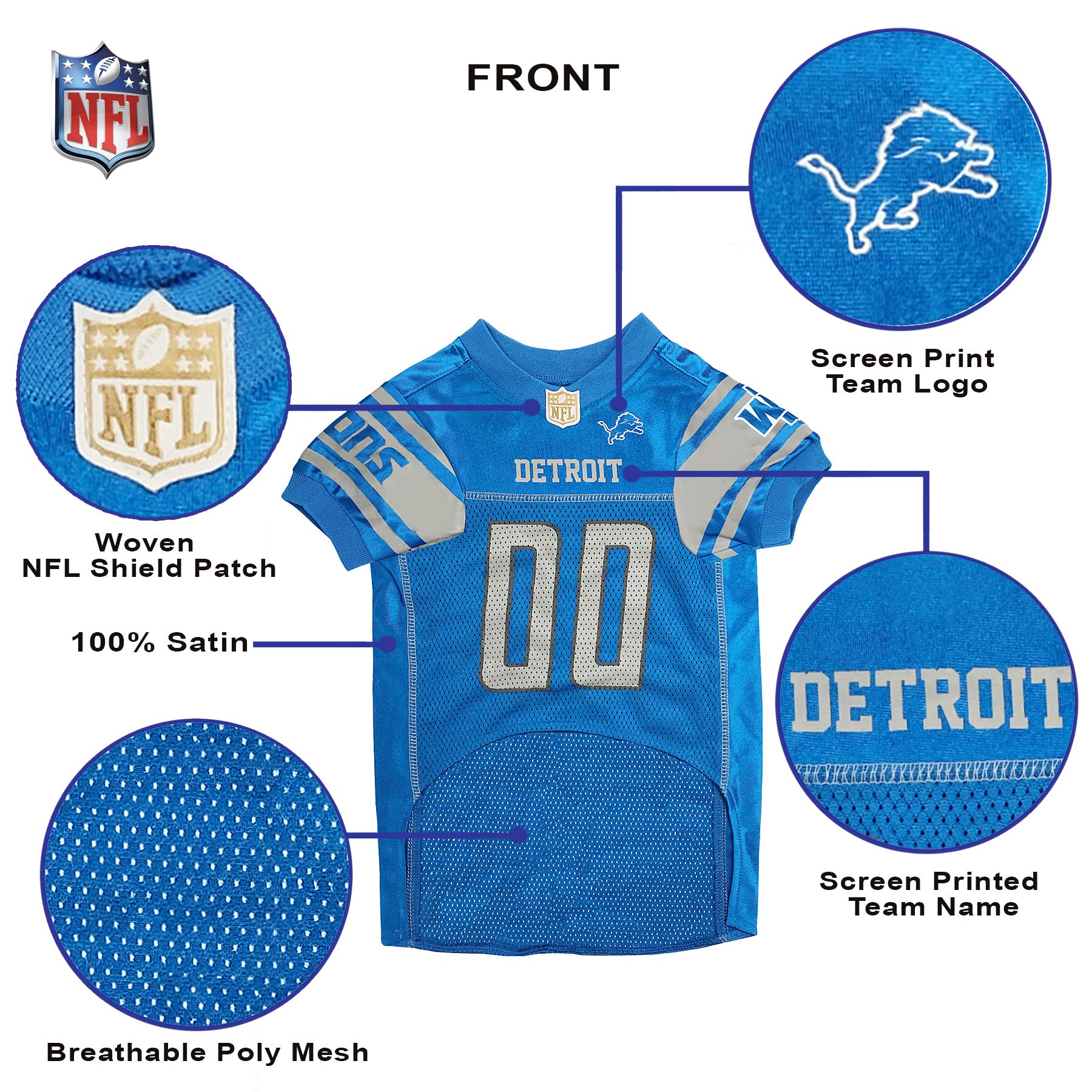 Amazon.com : NFL DETROIT LIONS DOG Jersey, XX-Large : Sports
