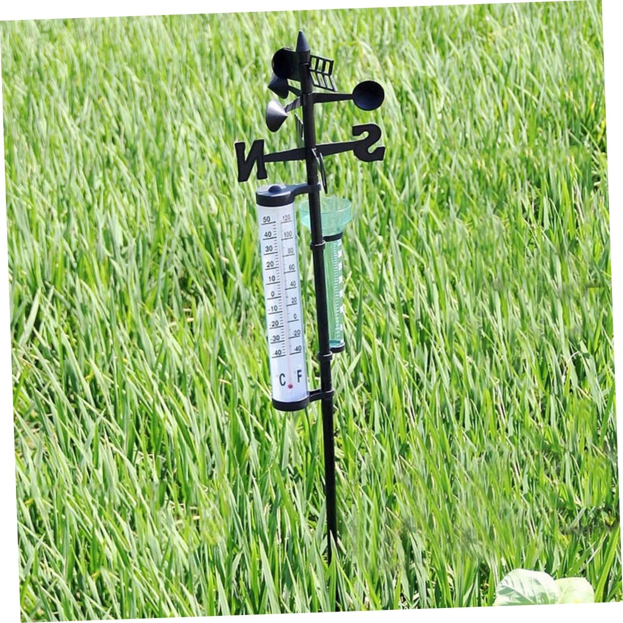 Außenthermometer 2 Satz Regenmesser Windrichtungsmesser Kunststoff