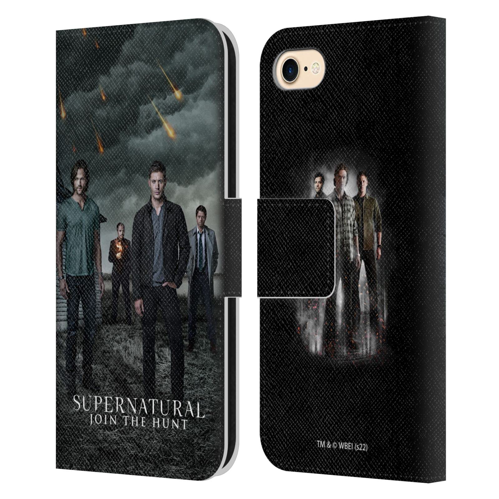 Head Case Designs Officially Licensed Supernatural Season 12 Group Key Art Leather Wallet Case Compatible with Apple iPhone 7/8 / SE 2020 & 2022