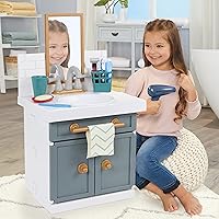 Vista 4 de Little Tikes First Bathroom Sink with Real Working Faucet Pretend Play for Kids, 12 Bathroom Accessories, Interactive Unique Toy Multi-Color, Ages
