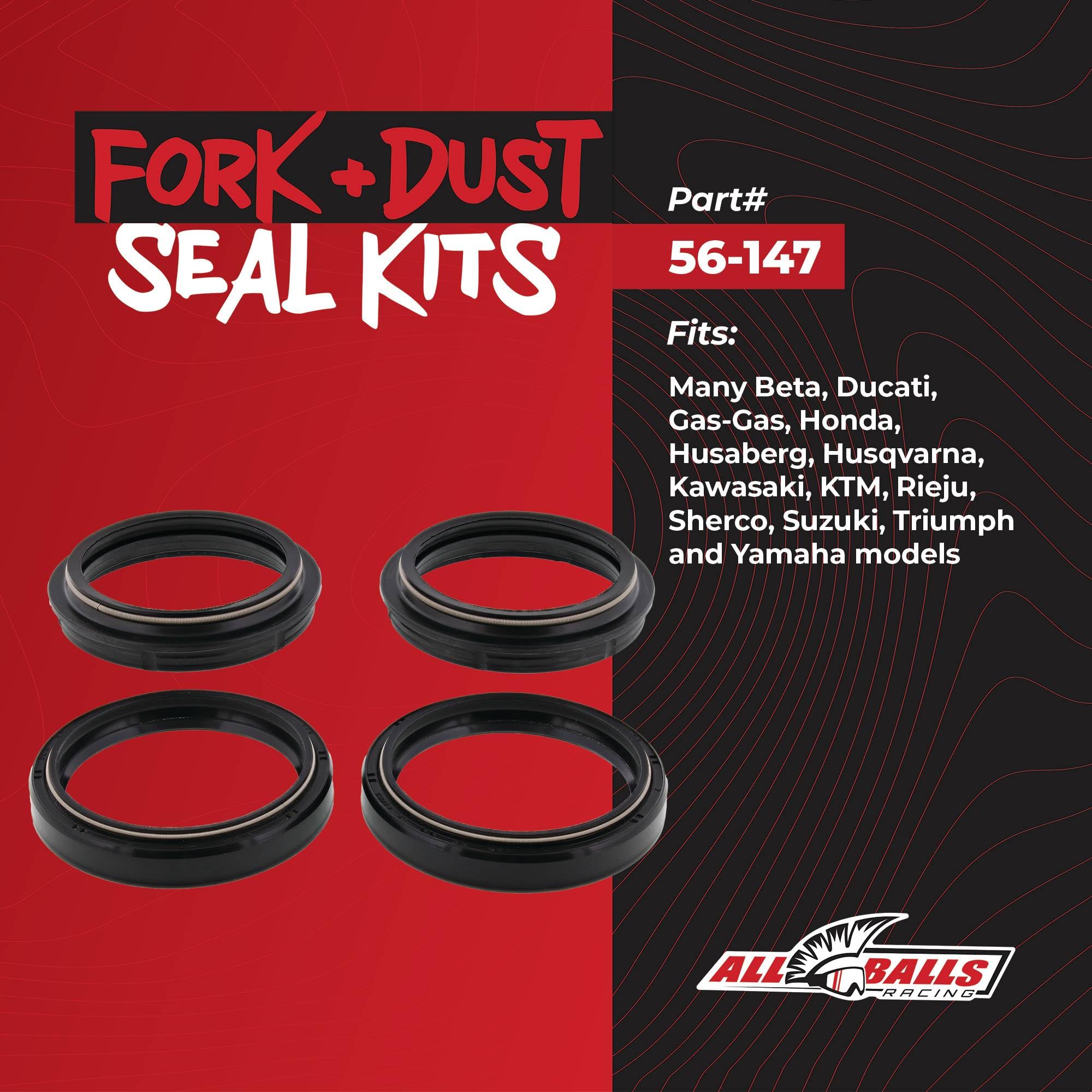 Amazon.com: All Balls Racing 56-147 Fork & Dust Seal Kit