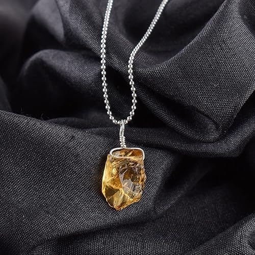 Miniatura 79 de Natural Raw Herkimer Diamond Quartz Pendant Necklace, Rough Gemstones, Chakra Healing Crystals, Silver Plated, April Birthstone, Handmade, Women