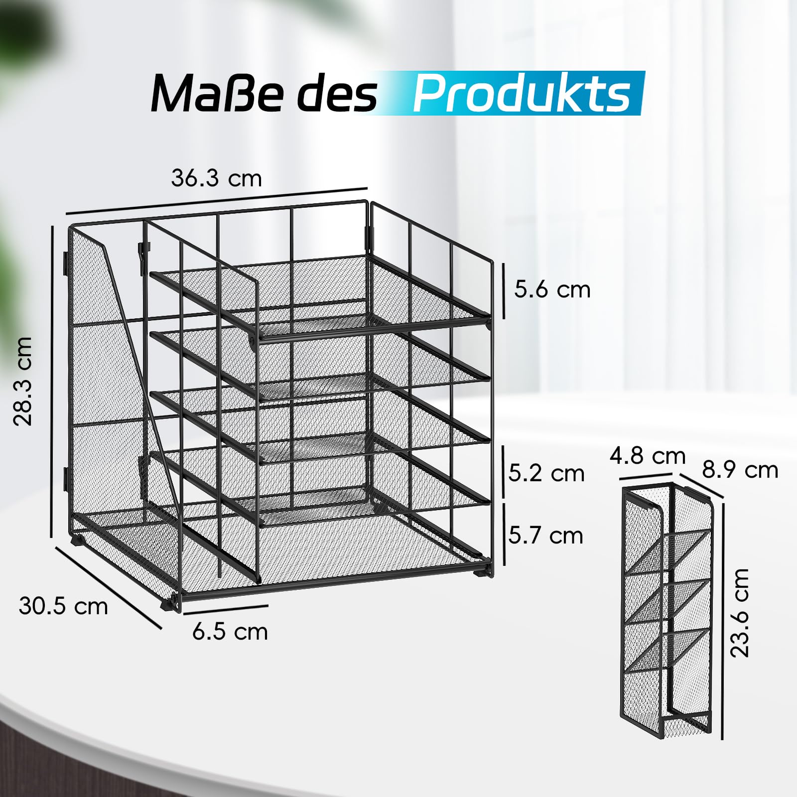 Schreibtisch Organizer und Zubehör, 5-stufiger Multifunktionaler Stiftehalter mit Schublade und Ablagefächer, für Büro, Schule, Zuhause
