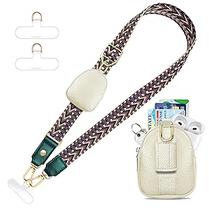 UKON Adjustable Phone Lanyard Crossbody Strap With Wallet Clip-and-Go Strap with Zippered Pouch Widened Phone String for iPhone Hands-Free for Travelling Concerts