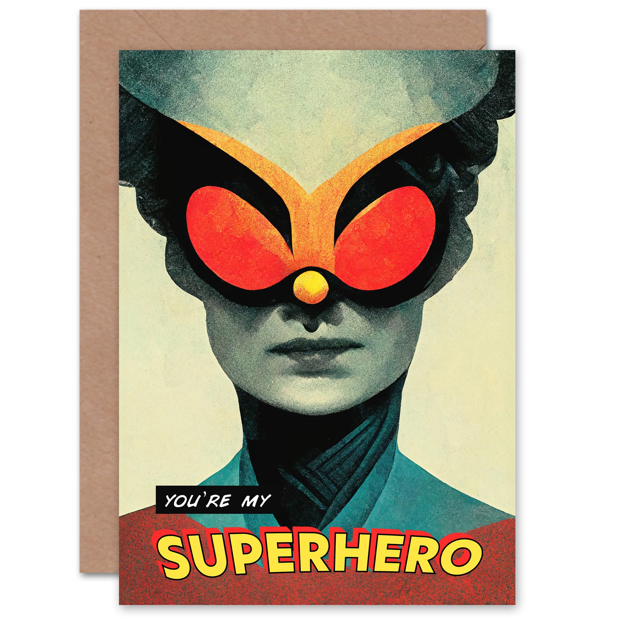 Artery8 Thank You You're My Superhero Comic For Her Mum Thanks Nurses Doctor Blank Inside Greeting Card