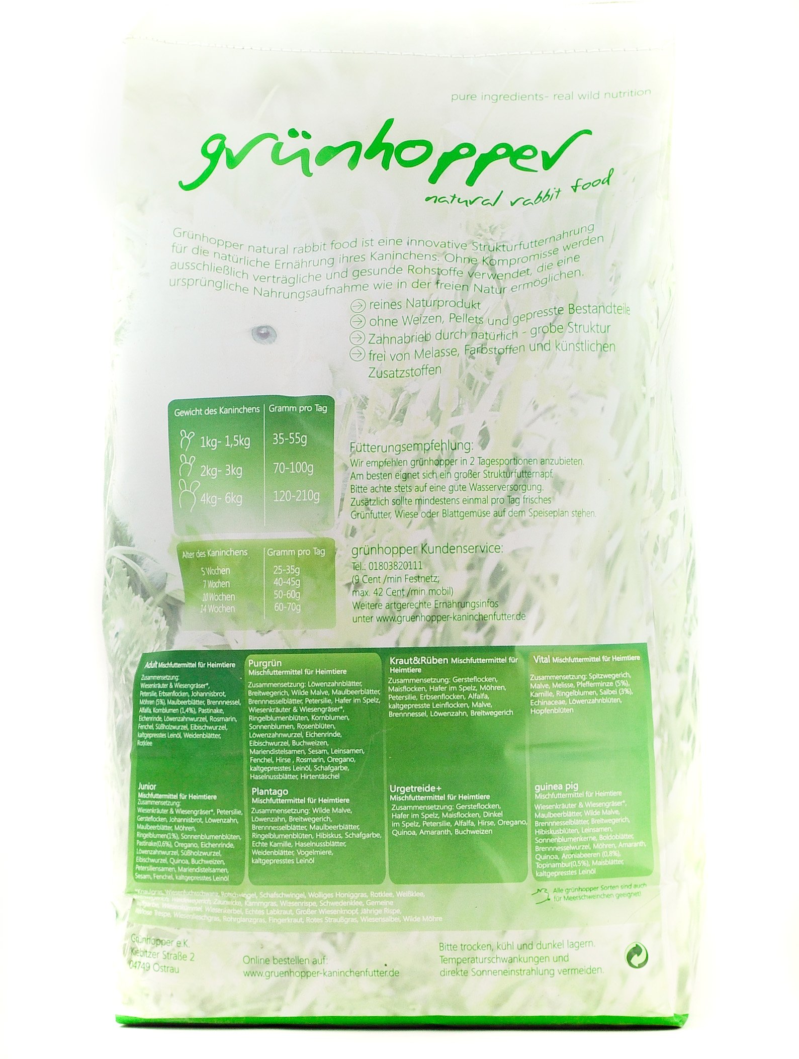 grünhopper Adult 5kg Strukturfutter Kaninchenfutter