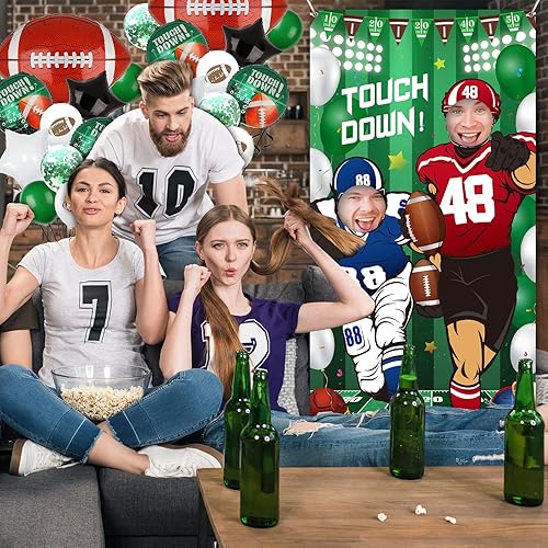 Miniatura 7 de Decoraciones de fiesta de fútbol, pancarta de fotos de fútbol, telón de fondo de fútbol para fiesta, cubierta de puerta de fotos, marco de fotos,