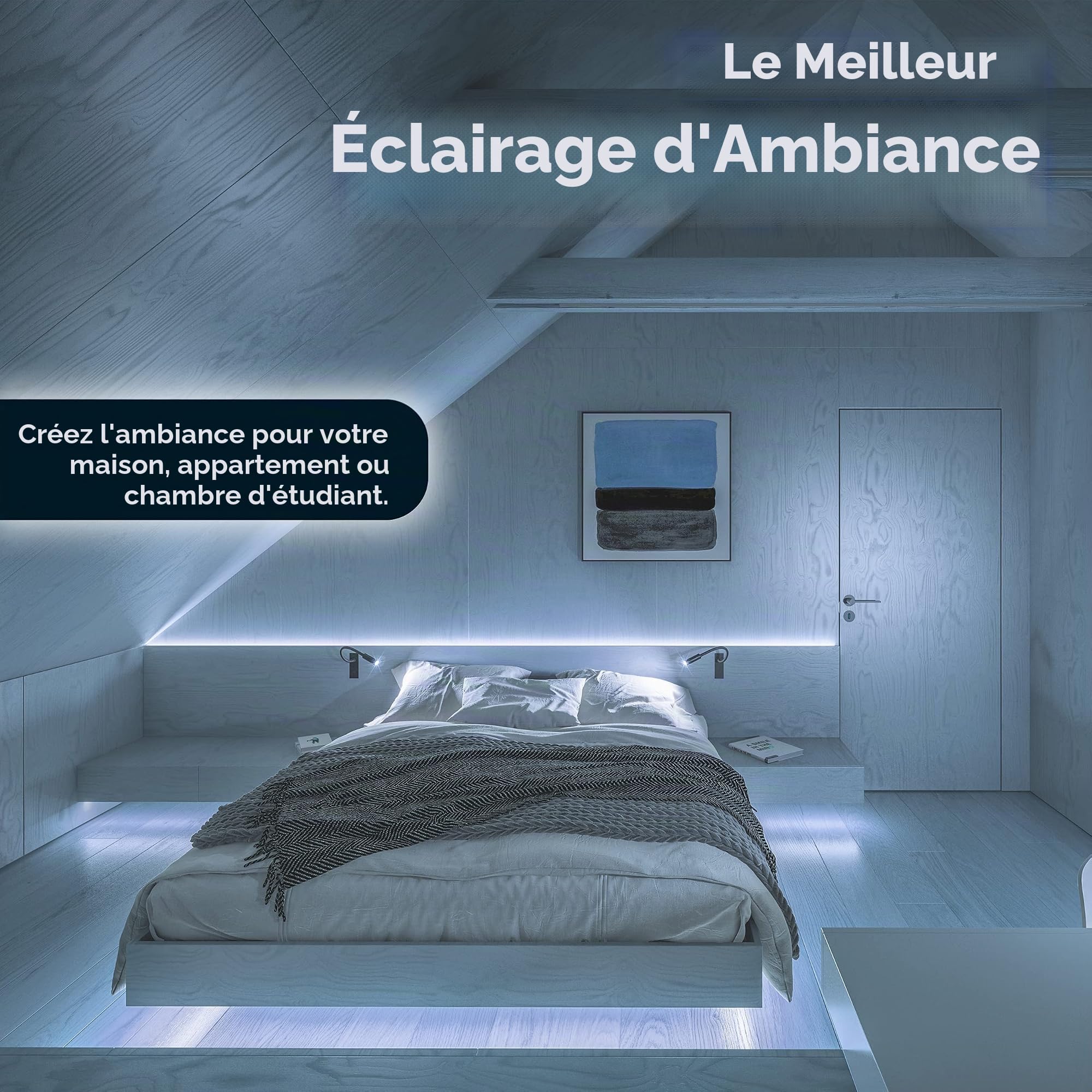 Luminoodle Bias éclairage for HDTV - Moyen - Eclairage Blanc élevée Home Cinéma LED pour téléviseurs, moniteurs - USB TV Rétro-éclairage LED