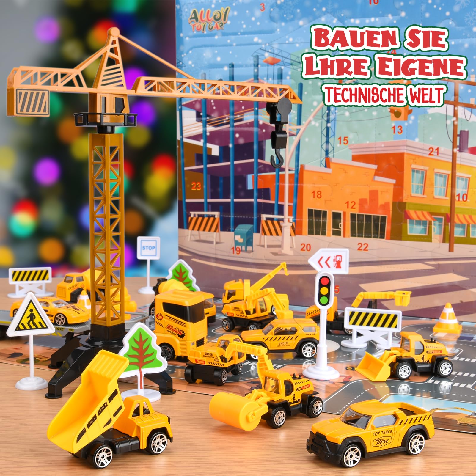 EUCOCO Adventskalender Auto Kinder 2026, Spielzeug ab 1 2 3 4 5 6 Jahre Junge Weihnachtskalender Kinder 2-6 Jahre Geschenk Junge 1-6 Jahre Baustelle Spielzeug ab 1-6 Kleine Geschenke für Jungen