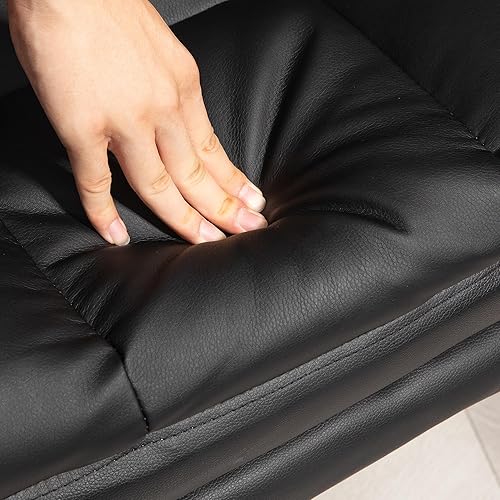 Miniatura 8 de HOMCOM Silla de oficina ejecutiva con reposapiés y soporte lumbar, silla ergonómica de escritorio de oficina de piel sintética, silla reclinable y