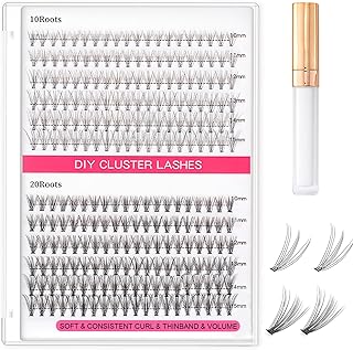 Cluster Lashes, C Curl Individual Lashes, 240 Pcs 10D 20D Lash Clusters, Eyelash Clusters for DIY Eyelash Extension