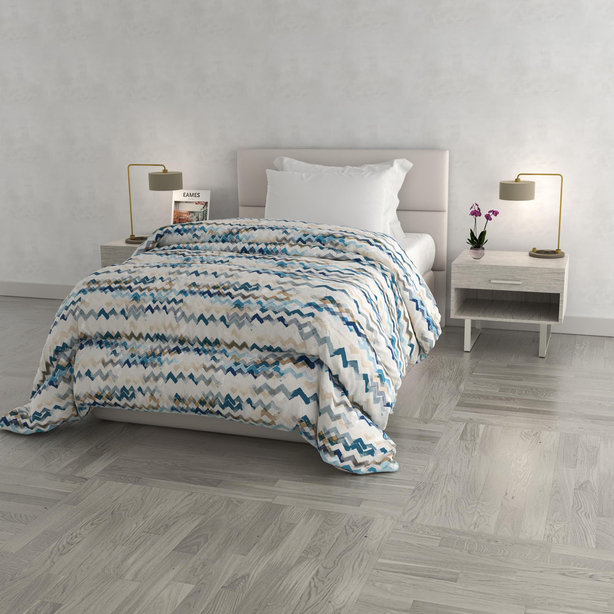 Italian Bed Linen Printed FASHION winter quilt, polyester, Modern Sky, 170x260cm