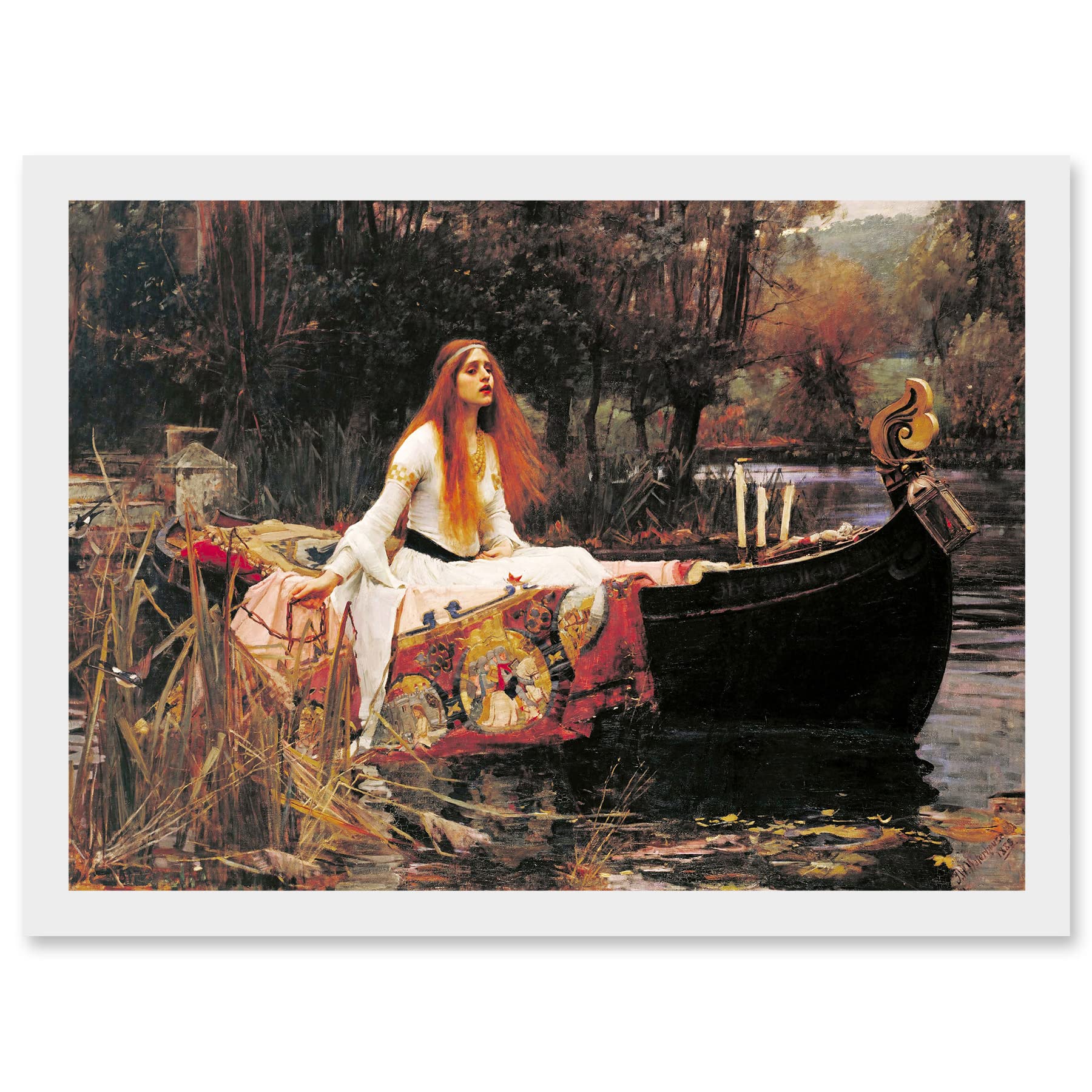 Artery8 John William Waterhouse The Lady Of Shalott Painting 1888 Artwork Framed Wall Art Print A4