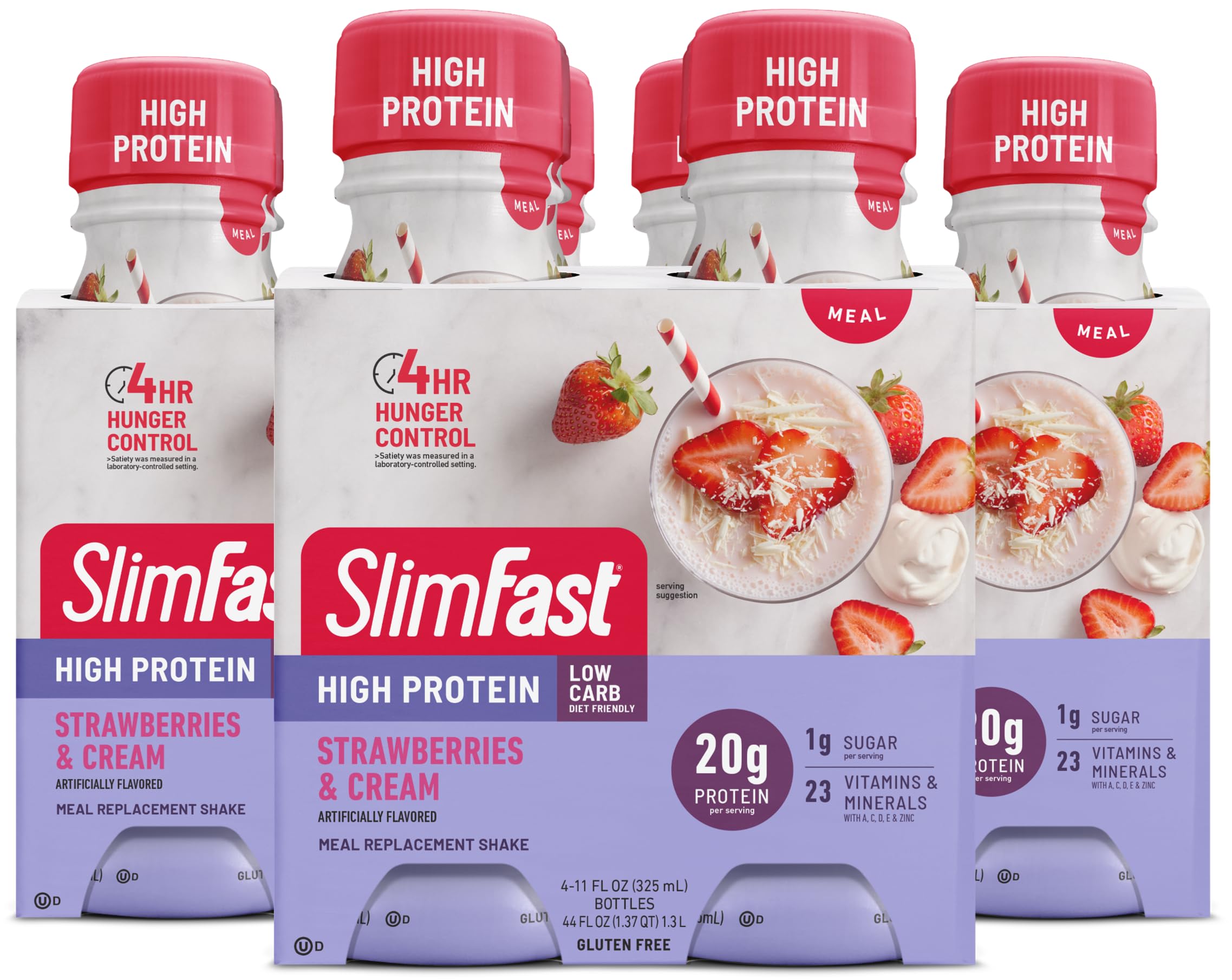 Advanced Nutrition Meal Replacement Protein Shake - Strawberries & Cream - - Ready To Drink - 20g of Protein - 11 Fl. Oz. Bottle - 12 Count - Pantry Friendly