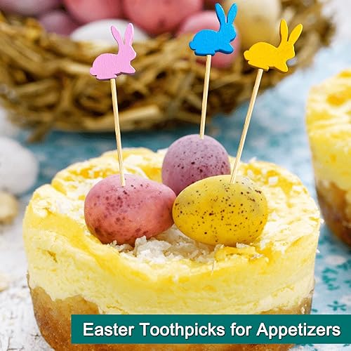 Miniatura 13 de Púas de cóctel, palillos de dientes de corazón rosa de 4.7 pulgadas para aperitivos, 100 palillos de cóctel de bambú para postres charcutería