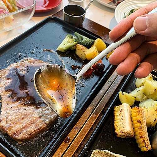 Miniatura 7 de IMEEA Cucharón pequeño para salsa con boquilla de vertido de acero inoxidable 18/10 Cuchara para rociar salsa, 7 pulgadas