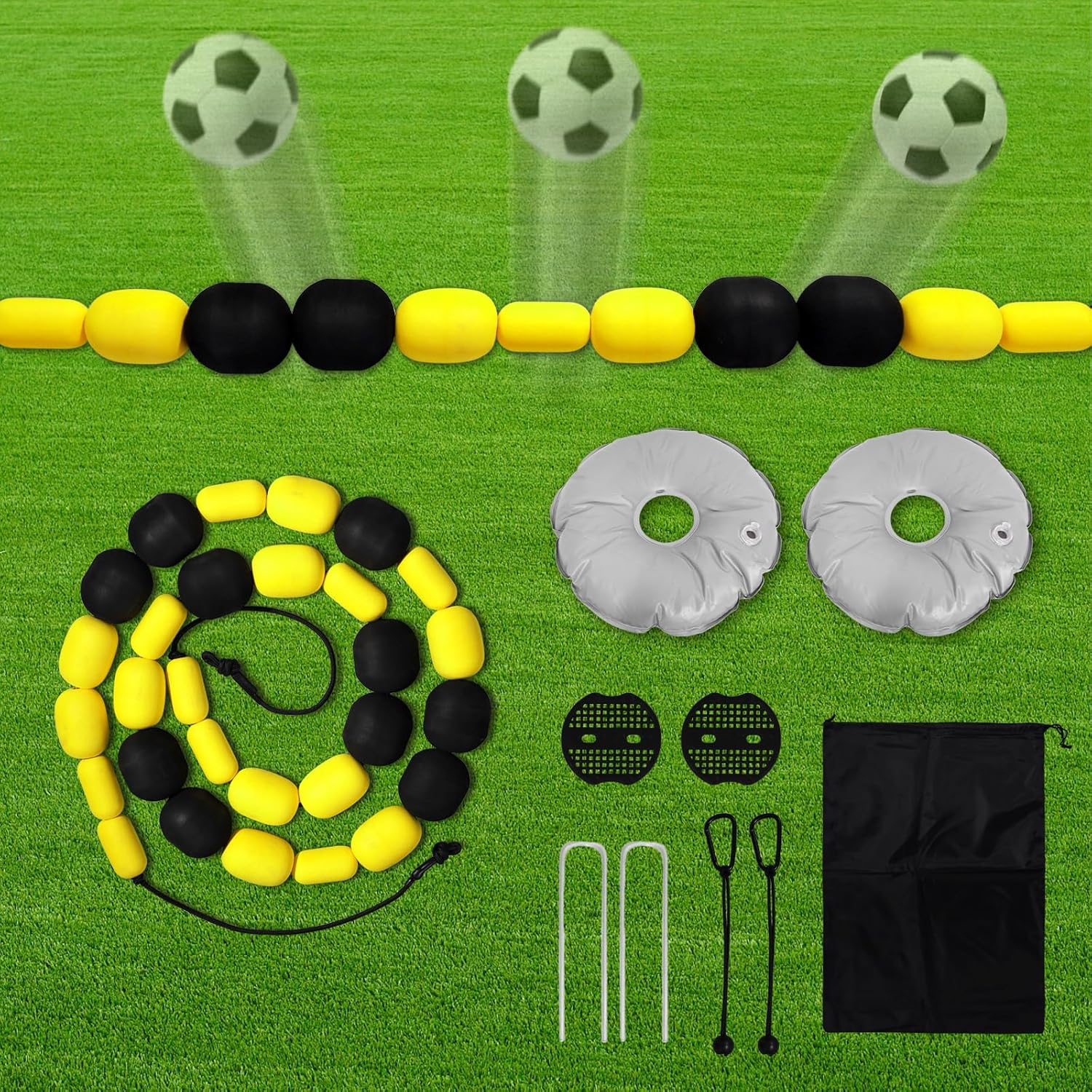 13ft Portable Single Line Goalkeeper Ball Deflector, Soccer Training Accessory, Adjustable Refraction Angles, Enhance Goalkeeper Reaction & Ball Control (Yellow)
