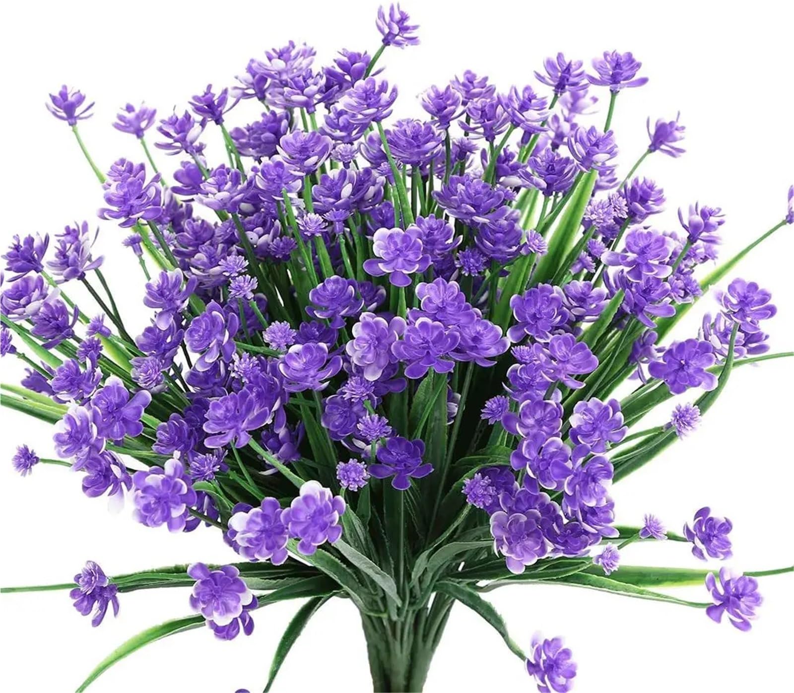 Dcrxz Artificial Flowers 5 Bundles Artificial Flowers UV Resistant Greenery Shrubs Plants for Home Garden Kitchen Office Wedding Decoration Fake Flower(Purple)
