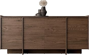 Mirjan24 Jundia K4D JA02 Chest of Drawers - Modern Sideboard with 4 Doors, 6 Inner Compartments, Handle-Free Opening System - Highboard/Sideboard/Multi-Purpose Cabinet (Baltic Storm)
