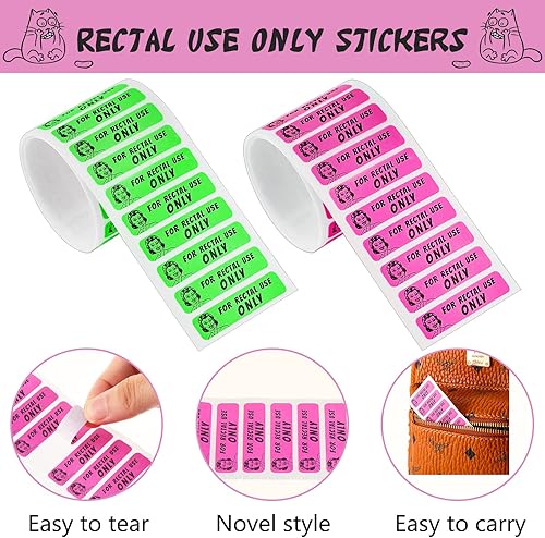 Miniatura 2 de Epakh 400 calcomanías de broma divertidas, regalos para cosas y bromas prácticas (verde, morado)