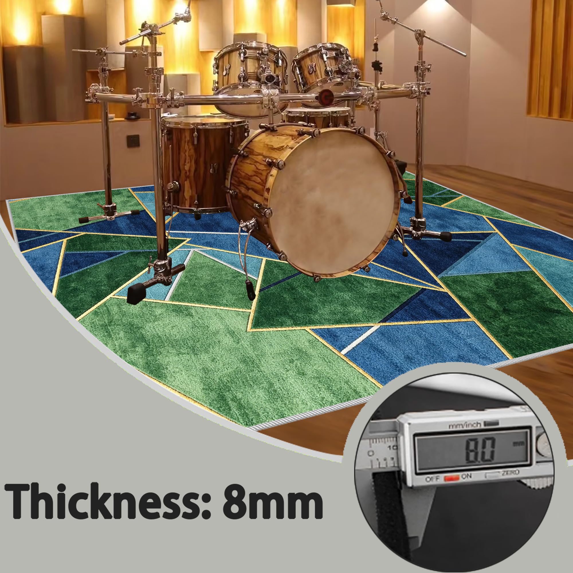 Trommelteppich Schlagzeugteppich schalldichte Matte, Schlagzeug Teppich Rutschfester Drum Teppich Schalldichte Matte für elektronische Drums, für Jazz-Bass-Drum-Set Trommelmatte 140 x 100 cm