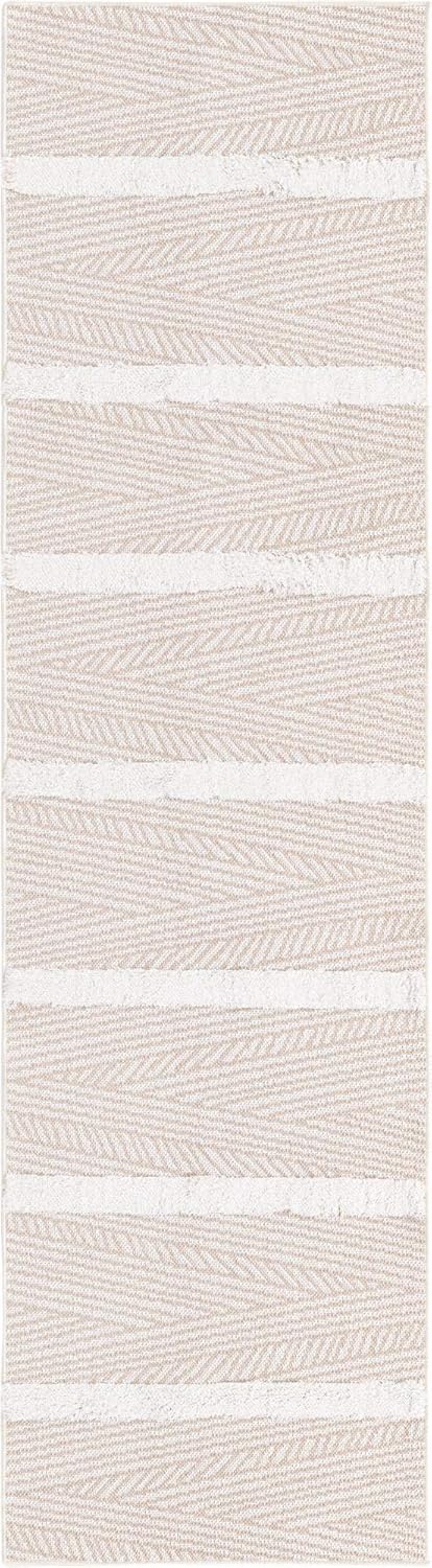 Rugs.com Sabrina Soto Casa Collection Rug – 8 Ft Runner Beige High Rug Perfect for Hallways, Entryways