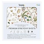 TotAha Premium Soft Graco Pack n Play Sheets Fitted, Super Stretchy Jersey Knit Mini Crib Sheets Fitted, Silky Comfort Pack and Play Mattress Sheets, 2 Pack (Happy Zoo & Jungle)