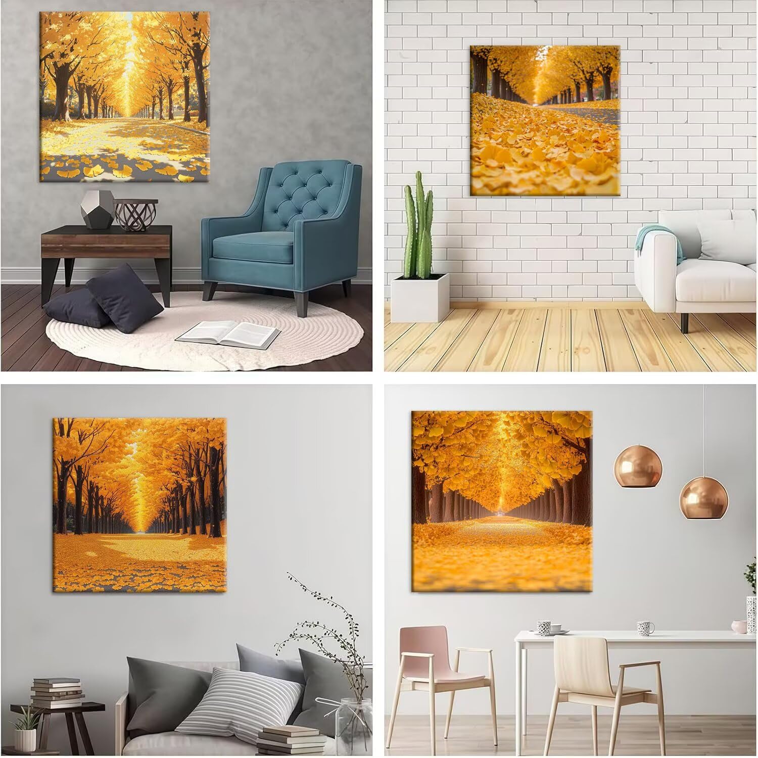 Diamond Painting Kit Ginkgo biloba, Pintar Diamantes Kit 60x60cm f-907